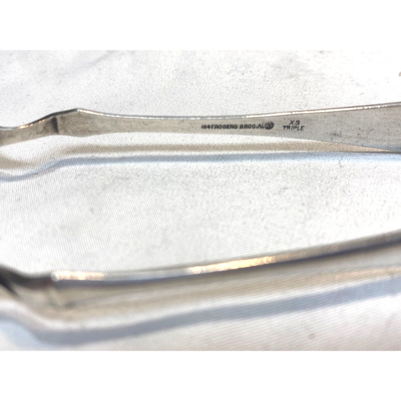 Antique Claw SUGAR CUBE TONGS BY ROGERS BROS Silver-Plated SHELL PATTERN - Picture 4 of 5
